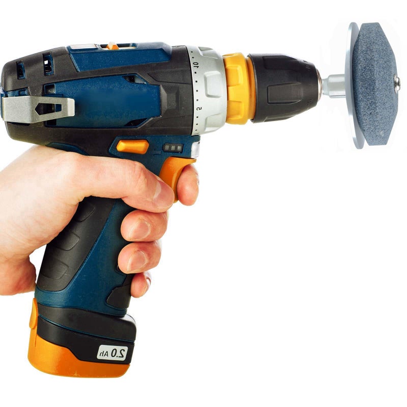 ASTARON 4 PCS Lawn Mower Blade Sharpener(UPGRADED) for Drill and Lawn Mower Blade Balancer Set, Universal Rotary Lawn Mower Sharpener Blade Whetstone for Power Drill Hand Dril - Image 4